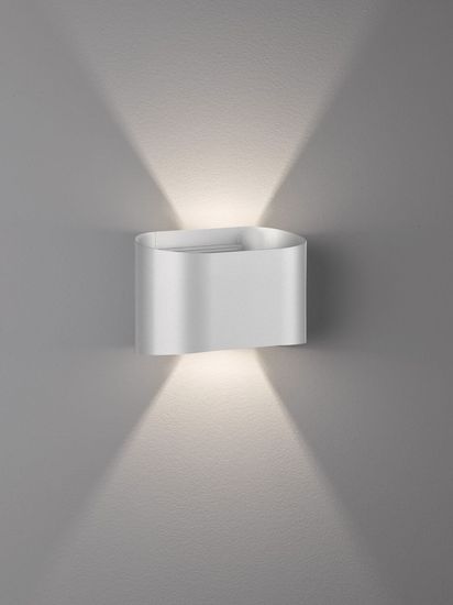 Fischer & Honsel Wall LED Wandleuchte 2-fach 5,7W warmweiss silber IP44 30425