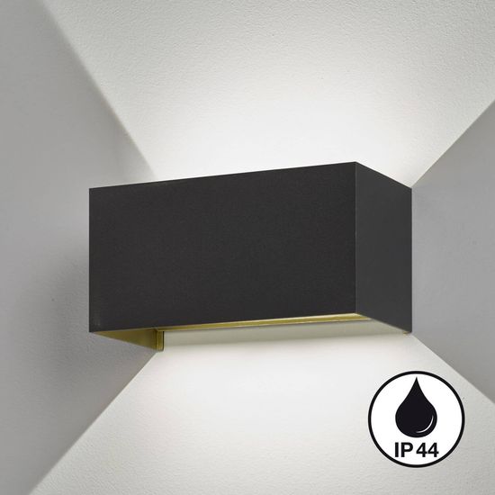 Fischer & Honsel Wallo LED Wandleuchte 4-fach 11,2W warmweiss sandschwarz IP44 30519