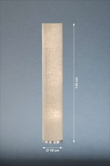 Fischer & Honsel Thor Stehlampe 110cm 3-fach E14 Stoffschirm Leinen Sandfarbe 40028