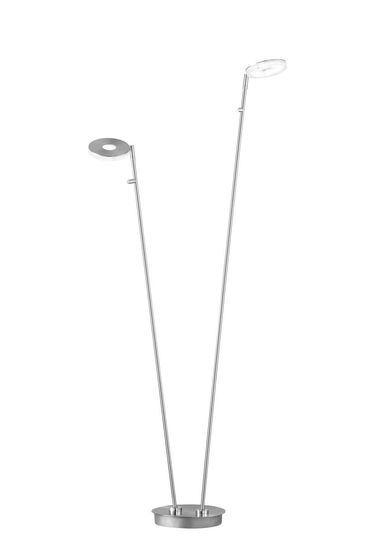 Fischer & Honsel Dent LED Stehleuchte 2-fach 14,6W Tunable white steuerbar dimmbar nickel 40394