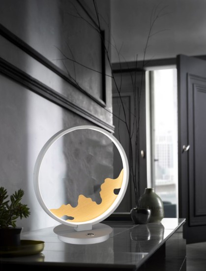 Fischer & Honsel Modesto LED Tischleuchte 15W warmweiss dimmbar silber 50188