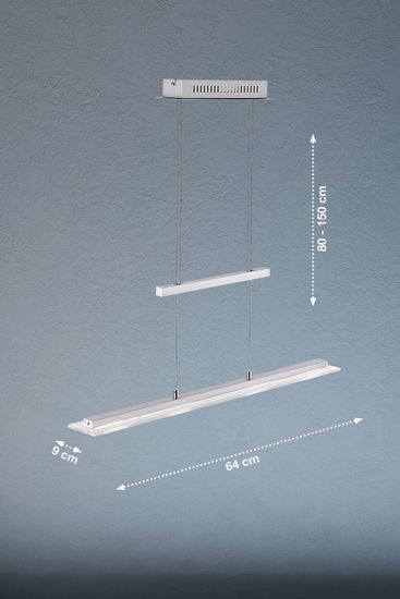 Fischer & Honsel Tenso TW LED Pendelleuchte 11,7W Tunable white steuerbar dimmbar Glas teilsatiniert Rand klar nickel 67672