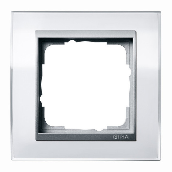 Gira 0211726 Abdeckrahmen 1-fach Zwischenrahmen F Alu Gira Event Klar Weiß