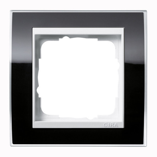 Gira 0211733 Abdeckrahmen 1-fach Zwischenrahmen RW Gira Event Klar Schwarz