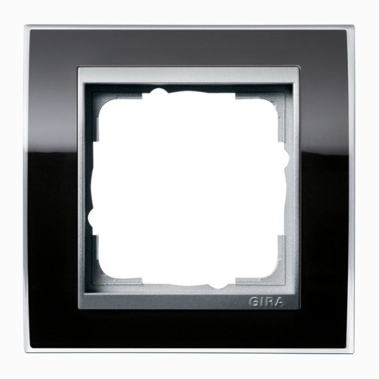 Gira 0211736 Abdeckrahmen 1-fach Zwischenrahmen F Alu Gira Event Klar Schwarz