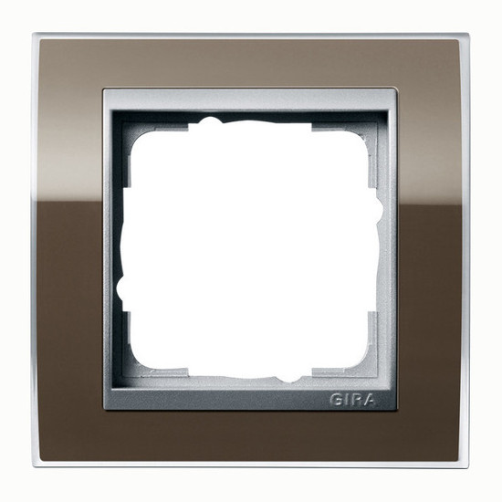 Gira 0211766 Abdeckrahmen 1-fach Zwischenrahmen F Alu Gira Event Klar Braun