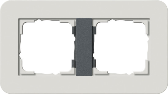 Gira 0212421 Abdeckrahmen 2-fach Gira E3 Hellgrau/Anthrazit