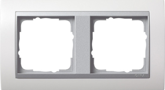Gira 021271 Abdeckrahmen 2-fach Zwischenrahmen F Alu Gira Event Reinweiß m