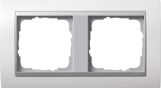 Gira 0212806 Abdeckrahmen 2-fach Zwischenrahmen F Alu Gira Event Reinweiß