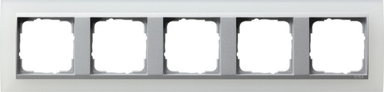 Gira 021550 Abdeckrahmen 5-fach Zwischenrahmen F Alu Gira Event Opak Weiß