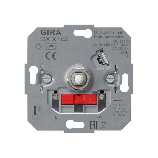 Gira 030000 LED-DimmEinsatz 20 - 200 W Dreh-Aus Einsatz