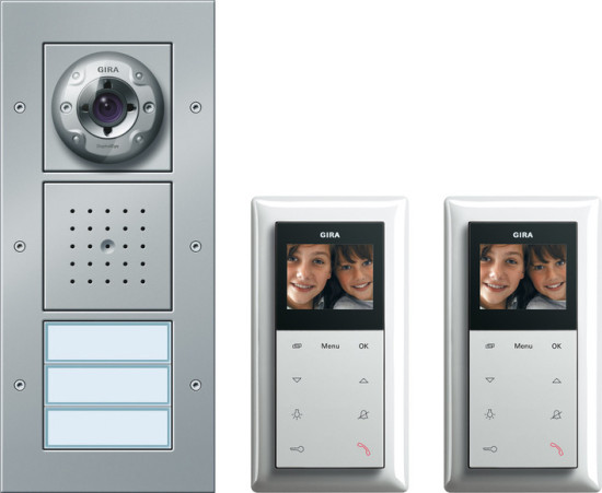 Gira 049546 Zweifamilienhaus-Paket Video Türkommunikation F Alu