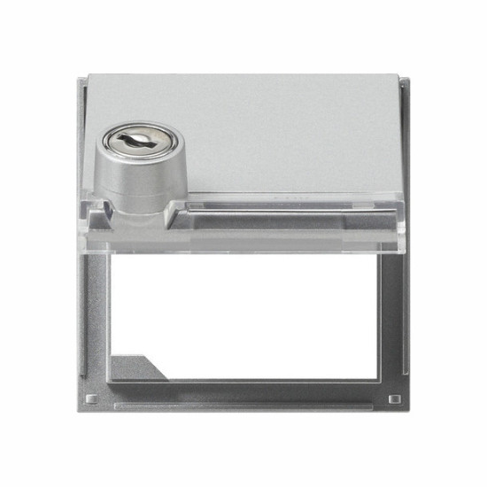 Gira 069765 Adapterrahmen Klappdeckel Schloss gleich + Beschriftungsfeld Gira TX_44 (WG UP) F Alu