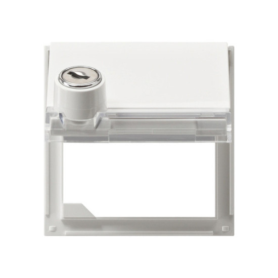 Gira 069766 Adapterrahmen Klappdeckel Schloss gleich + Beschriftungsfeld Gira TX_44 (WG UP) Reinweiß