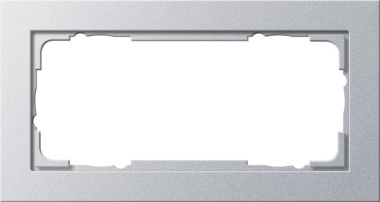 Gira 100225 Abdeckrahmen 2-fach ohne Mittelsteg Gira E2 F Alu