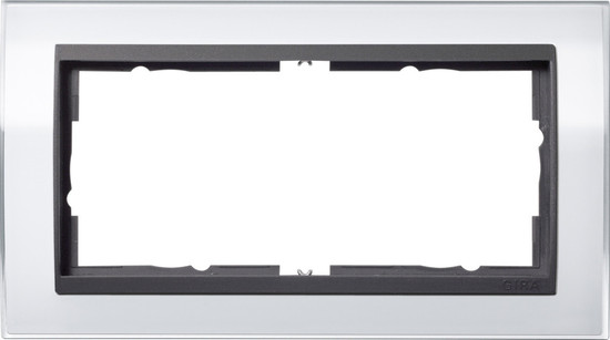 Gira 1002728 Abdeckrahmen 2-fach ohne Mittelsteg Zwischenrahmen AN Gira Event Klar Weiß