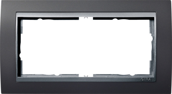 Gira 100281 Abdeckrahmen 2-fach ohne Mittelsteg Zwischenrahmen F Alu Gira Event Anthrazit