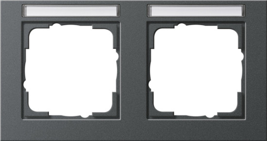 Gira 109223 Abdeckrahmen 2-fach waagerecht Beschriftungsfeld Gira E2 Anthrazit