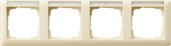 Gira 109401 Abdeckrahmen 4-fach waagerecht Beschriftungsfeld Standard 55 Cremeweiß