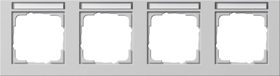 Gira 109437 Abdeckrahmen 4-fach waagerecht Beschriftungsfeld Gira E2 Grau m