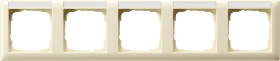 Gira 109501 Abdeckrahmen 5-fach waagerecht Beschriftungsfeld System 55 Cremeweiß