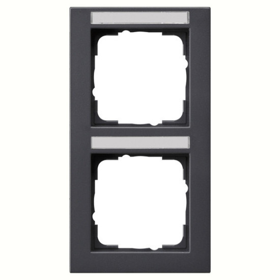 Gira 110223 Abdeckrahmen 2-fach senkrecht Beschriftungsfeld Gira E2 Anthrazit