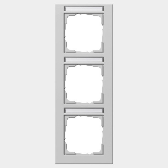 Gira 110337 Abdeckrahmen 3-fach senkrecht Beschriftungsfeld Gira E2 Grau m