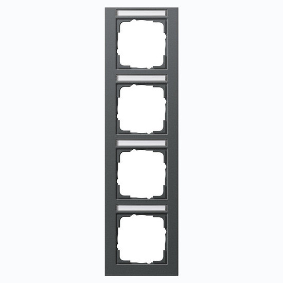 Gira 111423 Abdeckrahmen 4-fach senkrecht Beschriftungsfeld Gira E2 Anthrazit