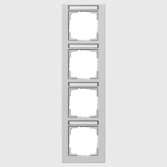 Gira 111437 Abdeckrahmen 4-fach senkrecht Beschriftungsfeld Gira E2 Grau m