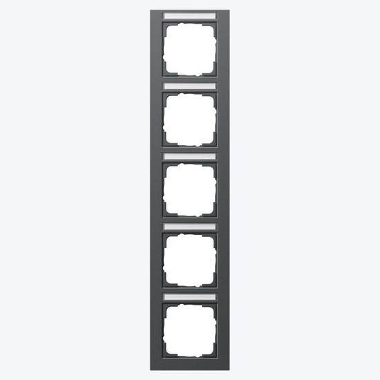 Gira 111523 Abdeckrahmen 5-fach senkrecht Beschriftungsfeld Gira E2 Anthrazit