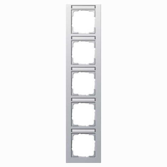 Gira 111525 Abdeckrahmen 5-fach senkrecht Beschriftungsfeld Gira E2 F Alu