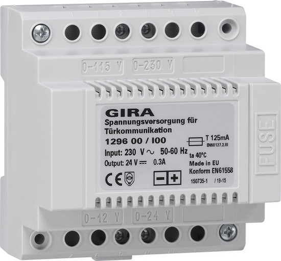 Gira 129600 Spannungsversorgung DC 24 V 300 mA REG Elektronik