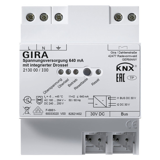 Gira 213000 Spannungsversorgung 640 mA Drossel OneKNX REG