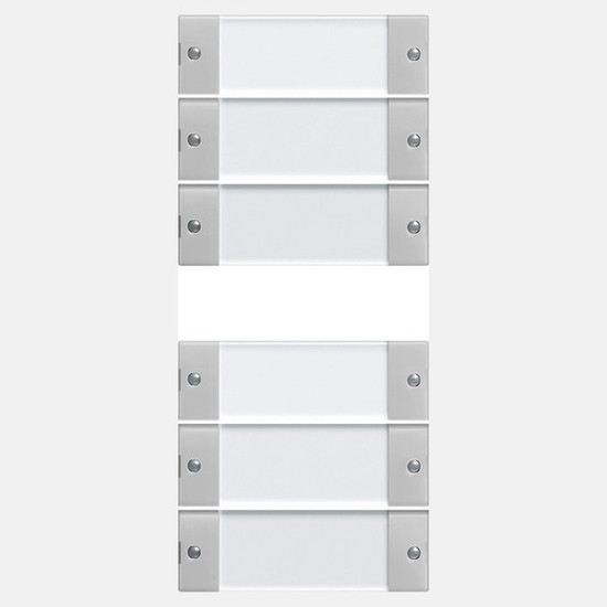 Gira 2136015 Wippenset 6-fach (3+3) Beschriftungsfeld System 55 Klar/Grau m