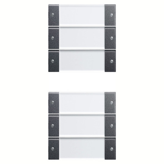 Gira 213628 Wippenset 6-fach (3+3) Beschriftungsfeld System 55 Klar/Anthrazit