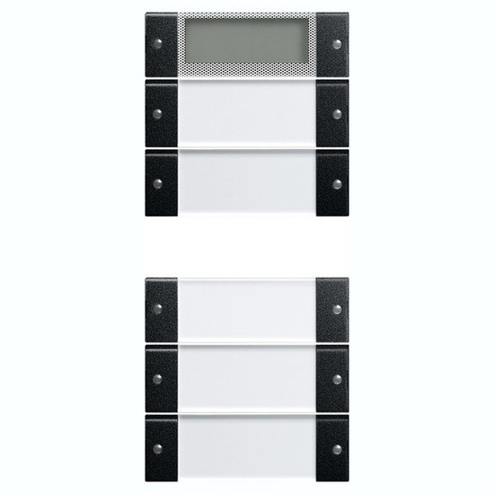 Gira 2145005 Wippenset 5-fach Plus (2+3) Beschriftungsfeld System 55 Klar/Schwarz m