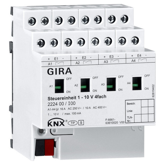 Gira 222400 Steuereinheit 1 - 10 V 4-fach Hand KNX