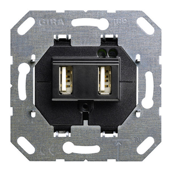 Gira 235900 USB-Spannungsversorgung 2-fach Typ A/A Einsatz Schwarz