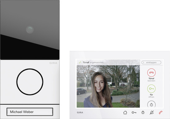 Gira 2431902 Einfamilienhaus-Paket Wohnungsstation Video AP 7 System 106 Verkehrsweiß(lack.)