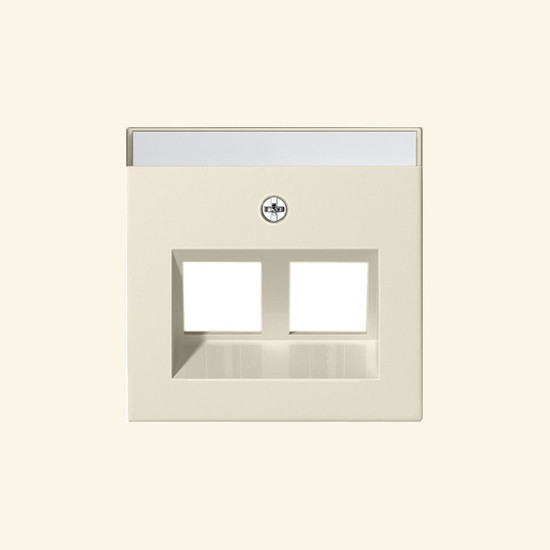 Gira 264001 Abdeckung 30° + Beschriftungsfeld für Tragring Modular-Jack 2-fach System 55 Cremeweiß