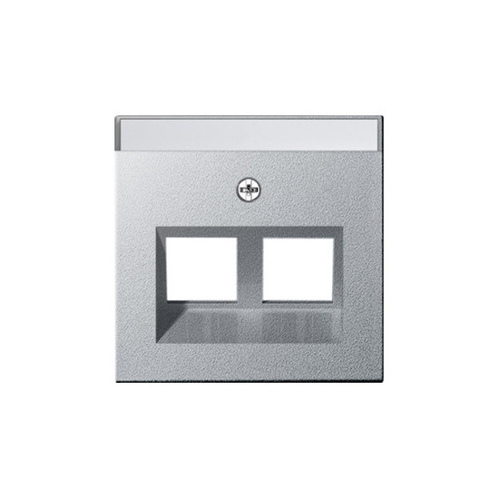 Gira 264026 Abdeckung 30° + Beschriftungsfeld für Tragring Modular-Jack 2-fach System 55 F Alu