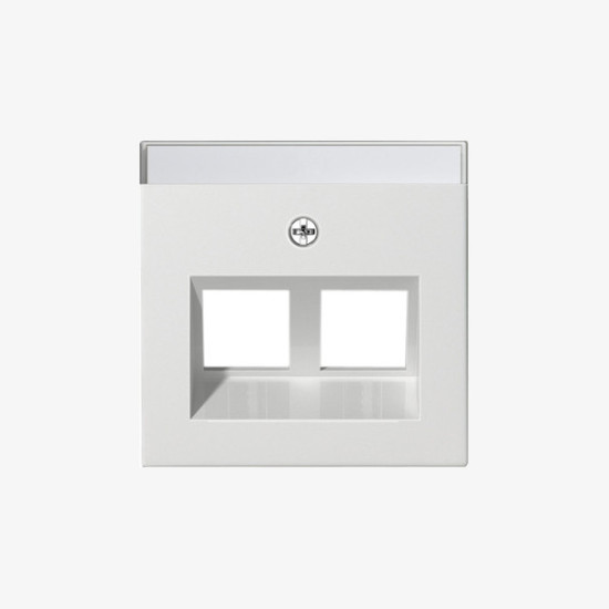 Gira 264027 Abdeckung 30° + Beschriftungsfeld für Tragring Modular-Jack 2-fach System 55 Reinweiß m