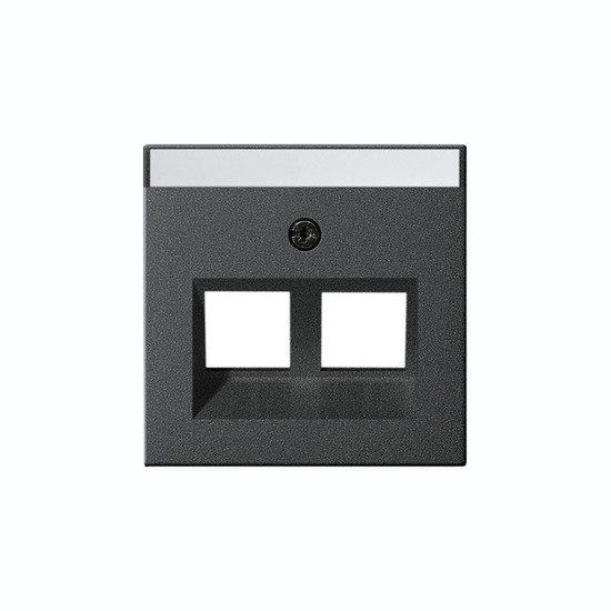 Gira 264028 Abdeckung 30° + Beschriftungsfeld für Tragring Modular-Jack 2-fach System 55 Anthrazit