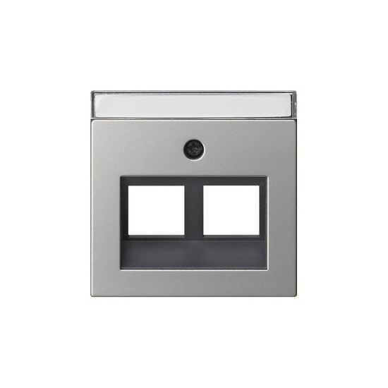 Gira 2640600 Abdeckung 30° + Beschriftungsfeld für Tragring Modular-Jack 2-fach System 55 Edelstahl