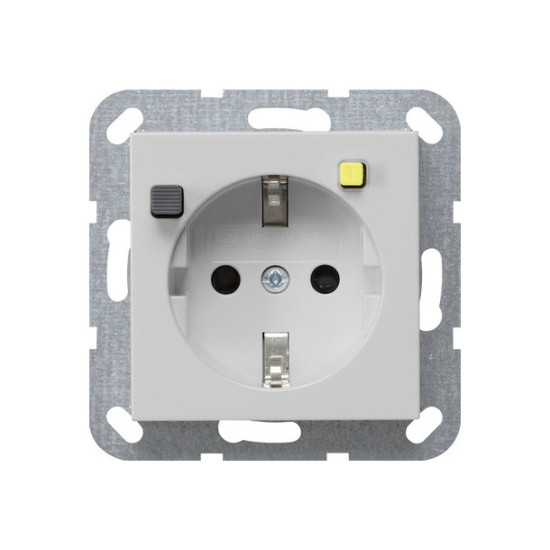 Gira 2677015 FI-SchutzSteckdose 30 mA SP System 55 Grau m