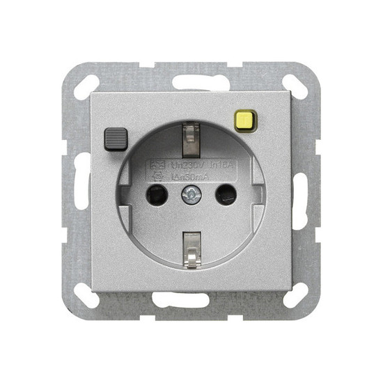 Gira 267726 FI-SchutzSteckdose 30 mA SP System 55 F Alu