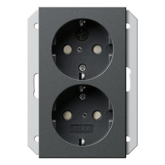 Gira 273528 2-fach-SCHUKO-Steckdose SP für UP-Dose 1,5-fach System 55 Anthrazit
