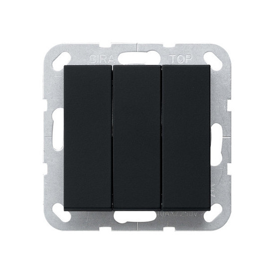 Gira 2832005 Wippschalter BS 3-fach Aus-Wechselschalter System 55 Schwarz m