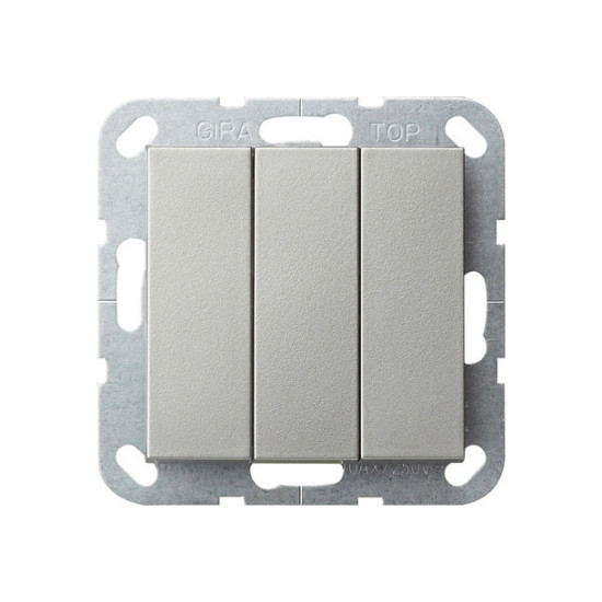Gira 2832600 Wippschalter BS 3-fach Aus-Wechselschalter System 55 Edelstahl(lack.)
