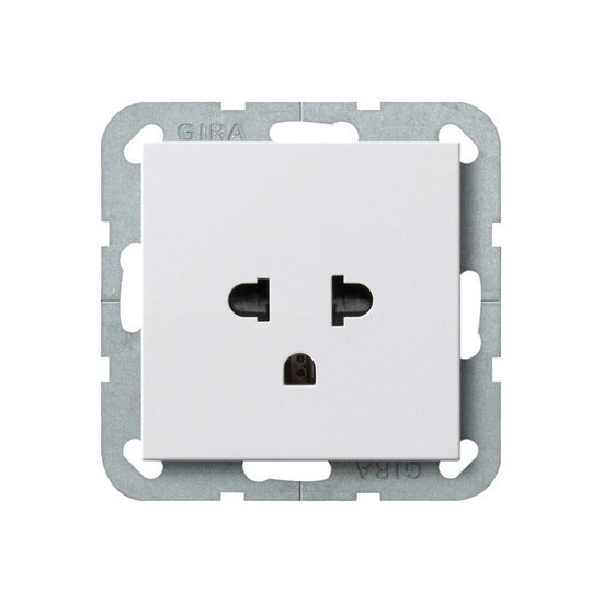 Gira 284003 Steckdose Schutz EURO-US 16 A System 55 Reinweiß